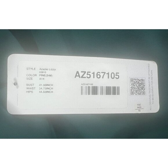 AZAZIE Pine A-Line One Shoulder Chiffon Maxi Formal Dress Ruffle Overlay Size 14 - Picture 5 of 14